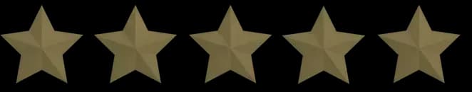 Five gold stars indicating a five-star rating or maximum quality review