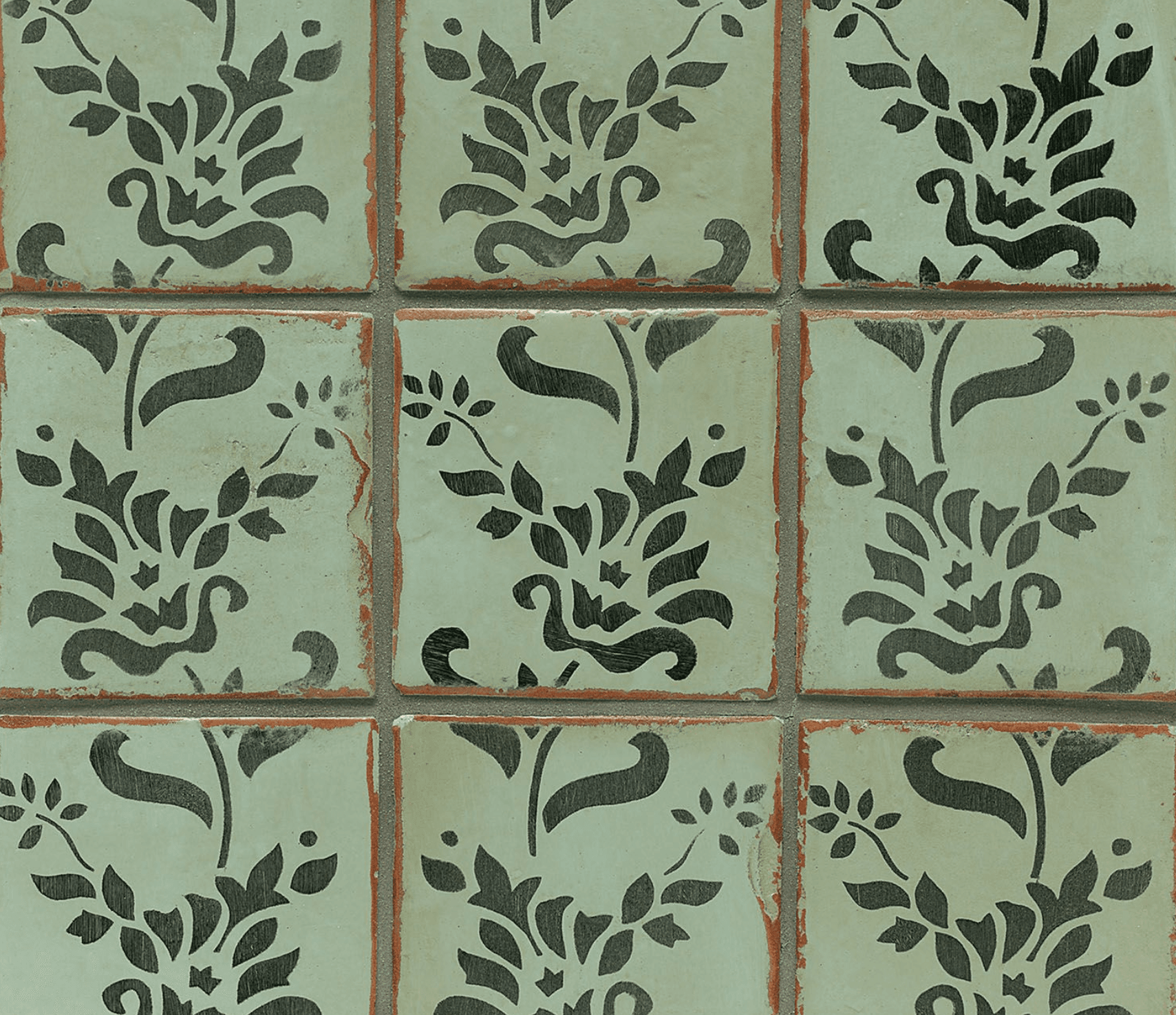 Walker-Zanger-Contessa-Damask-Charcoal-on-Aquamarine